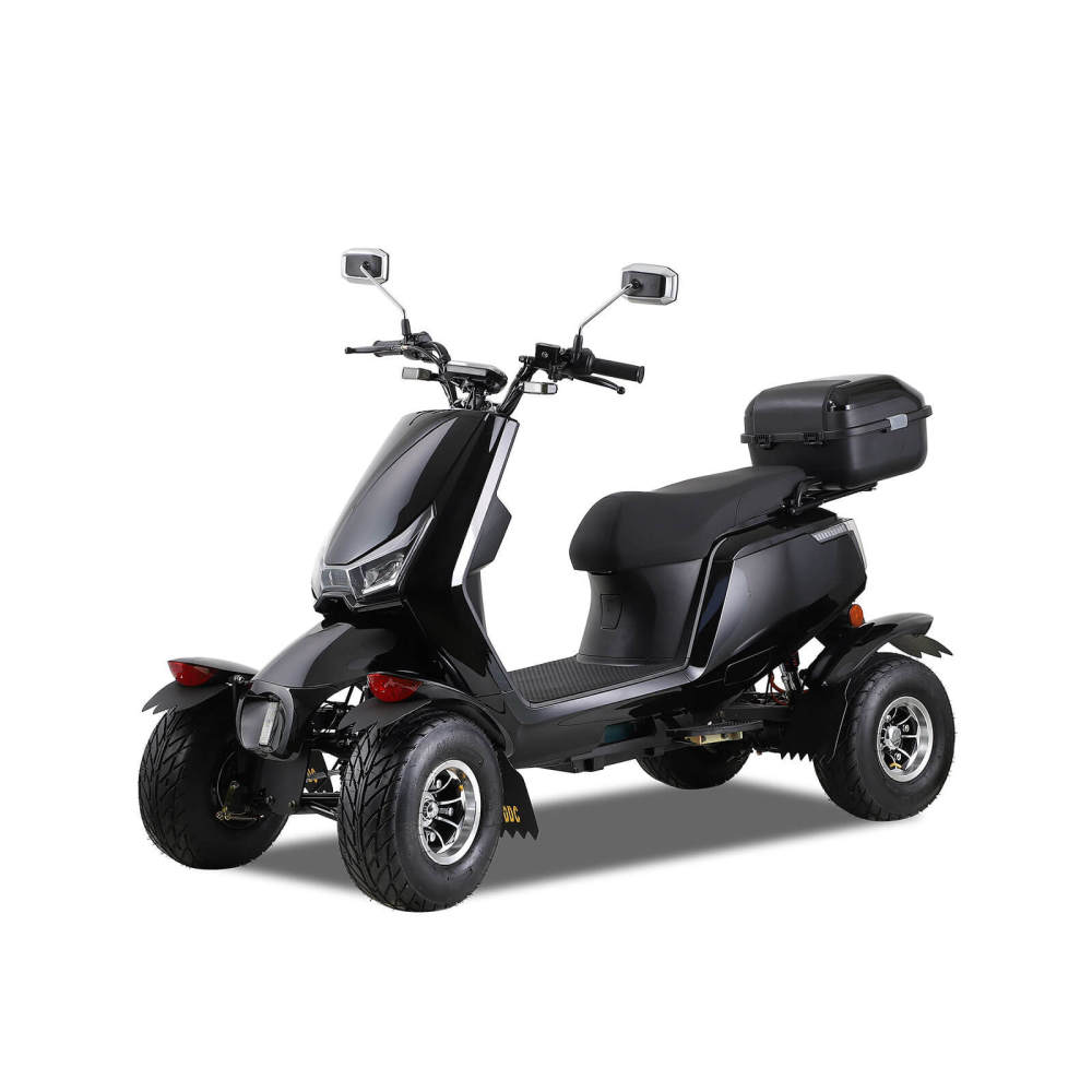 Mobility Scooters for Seniors & Adults, Heavy Duty Patrol Mobility Scooter for All Terrain Electric Powered Handicap Scooters Elderly w/Remote Key Rear Lockbox (Patrol/Black)