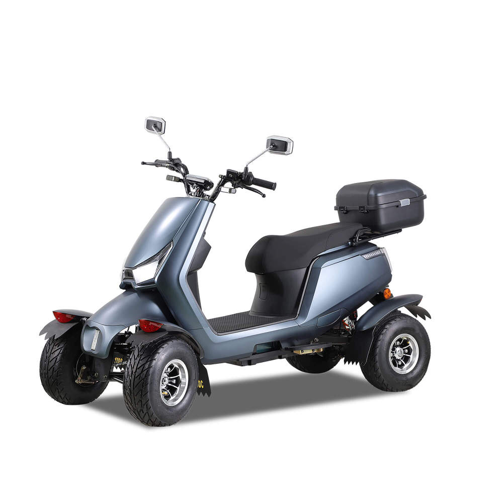 Mobility Scooters for Seniors and Adults, Heavy Duty Patrol Mobility Scooter for All Terrain Electric Powered Handicap Scooters Elderly w/Remote Key Rear Lockbox (Patrol/Matte Black)
