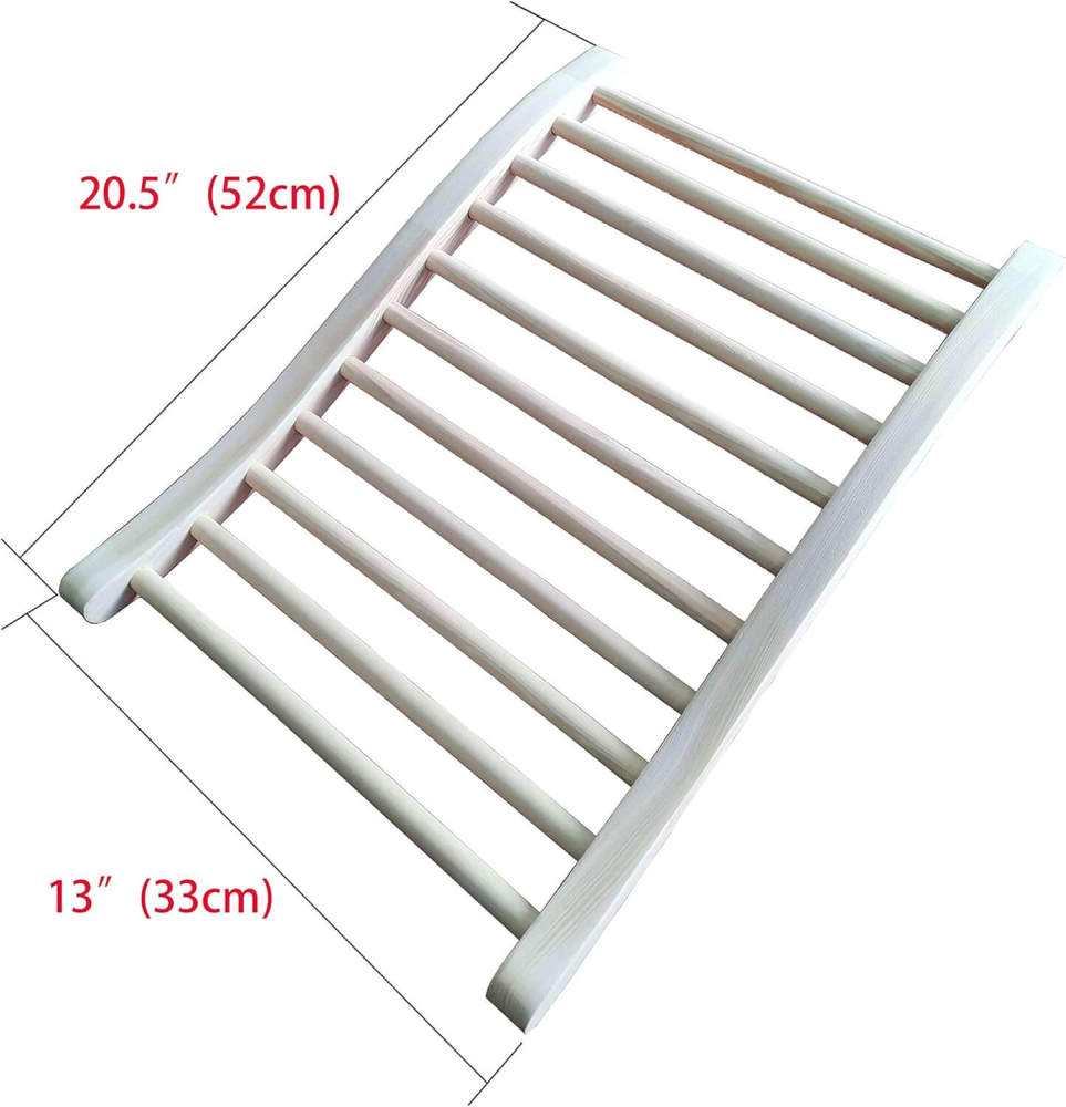 Xmatch Sauna Backrest, Natural Wood Hemlock Ergonomic S-shape Saunas Backrest 13"(W) x 20.5"(H)