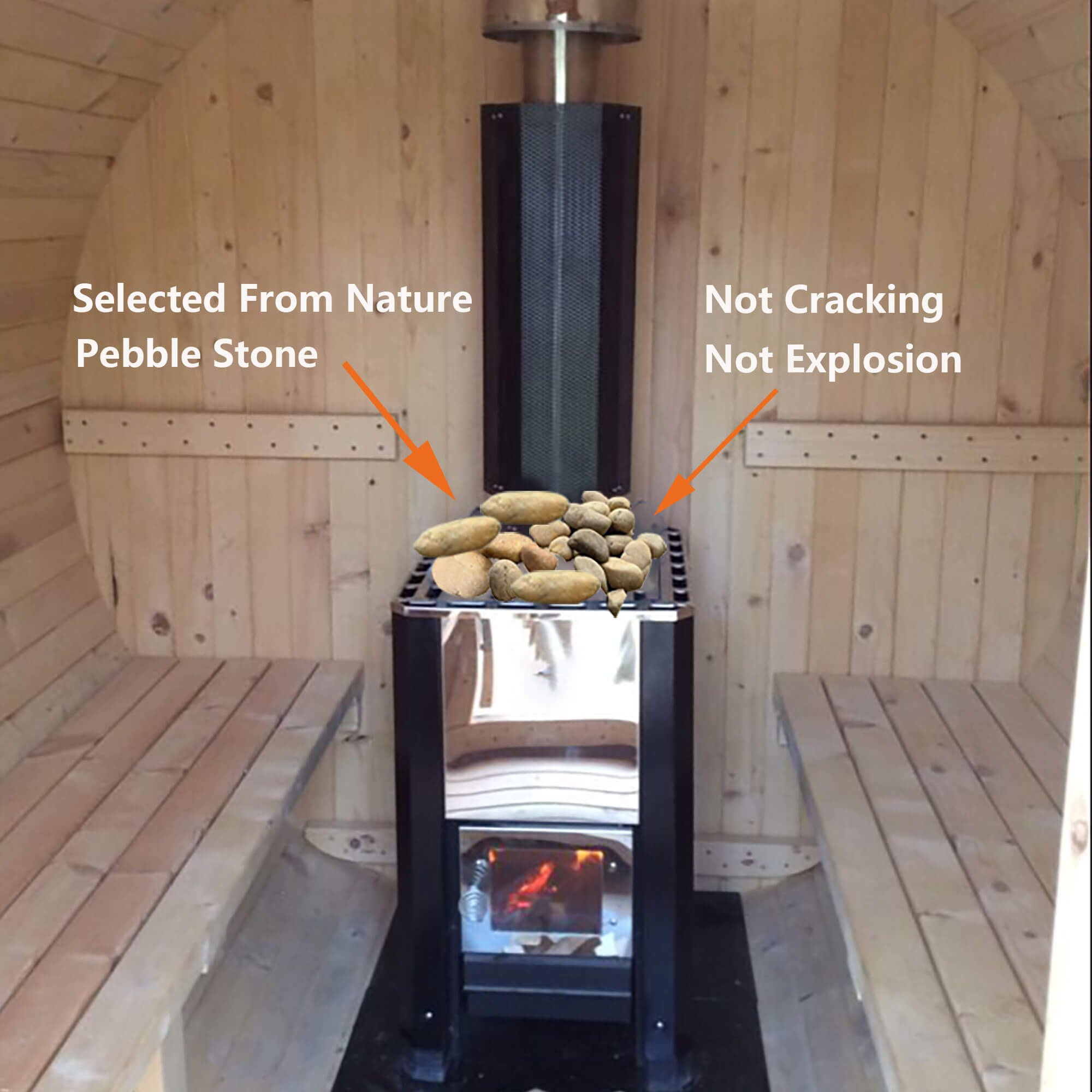 Xmatch Non Explosion Sauna Stones 11 Lbs Selected Nature Pebble Stones, Sauna Rocks for Sauna Heater and Stove, Sauna Accessory