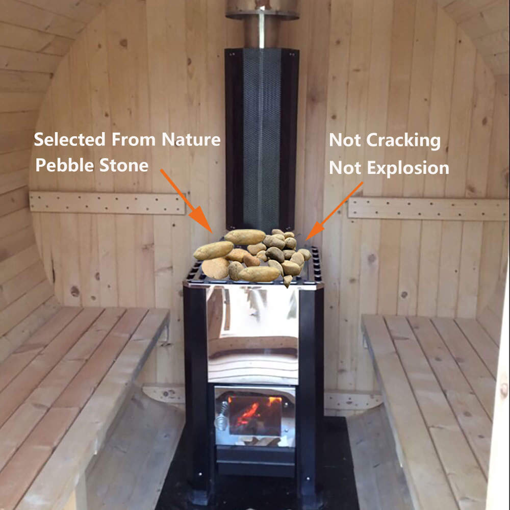 Xmatch Non Explosion Sauna Stones 11 Lbs Selected Nature Pebble Stones, Sauna Rocks for Sauna Heater and Stove, Sauna Accessory