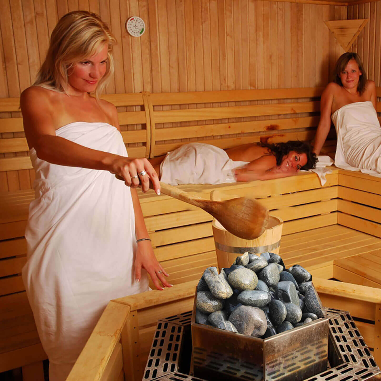 Xmatch Non Explosion Sauna Stones 22 Lbs Selected Nature Pebble Stones, Sauna Rocks for Sauna Heater and Stove, Sauna Accessory