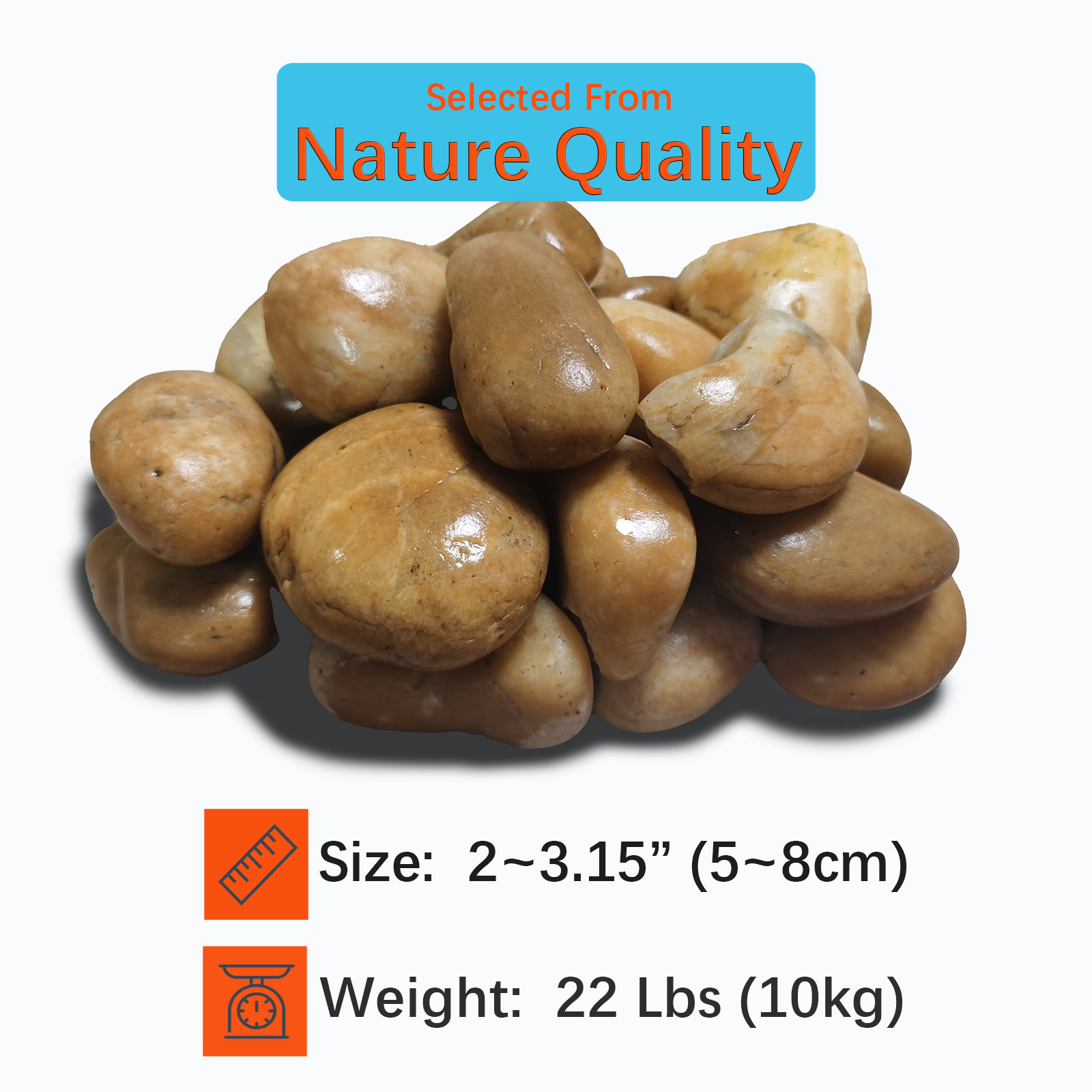 Xmatch Non Explosion Sauna Stones 22 Lbs Selected Nature Pebble Stones, Sauna Rocks for Sauna Heater and Stove, Sauna Accessory