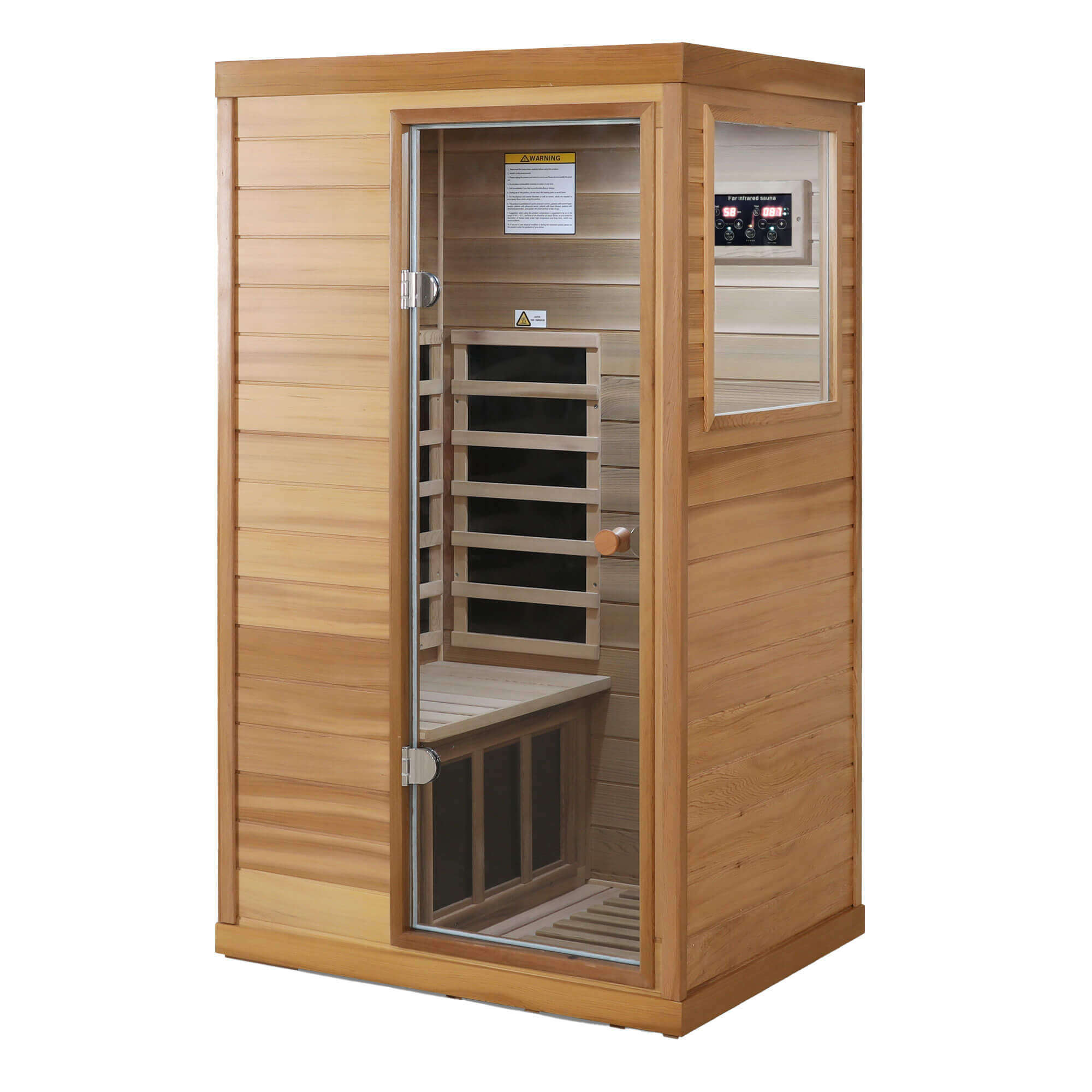 Xmatch Saunas 909Mini Far Infrared Sauna, Indoor Dry Sauna (Red Cedar, 1 Person Mini Size Left Door)