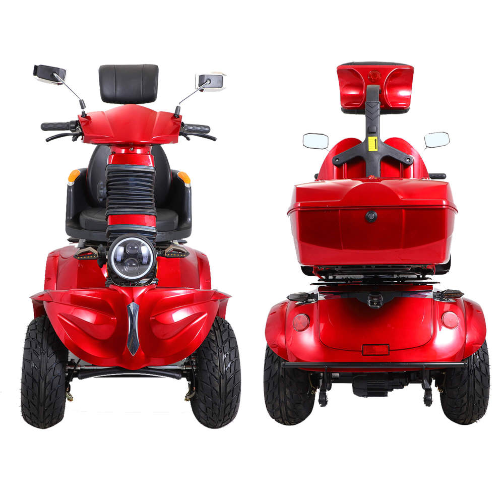 Mobility Scooters for Seniors & Adults 600lbs Capacity, Heavy Duty 4-Wheel 3-Speed Electric Powered Wheelchair Device 1000W All Terrain, Elderly-Lockbox Adjustable Seat (DJD Black 1000W)