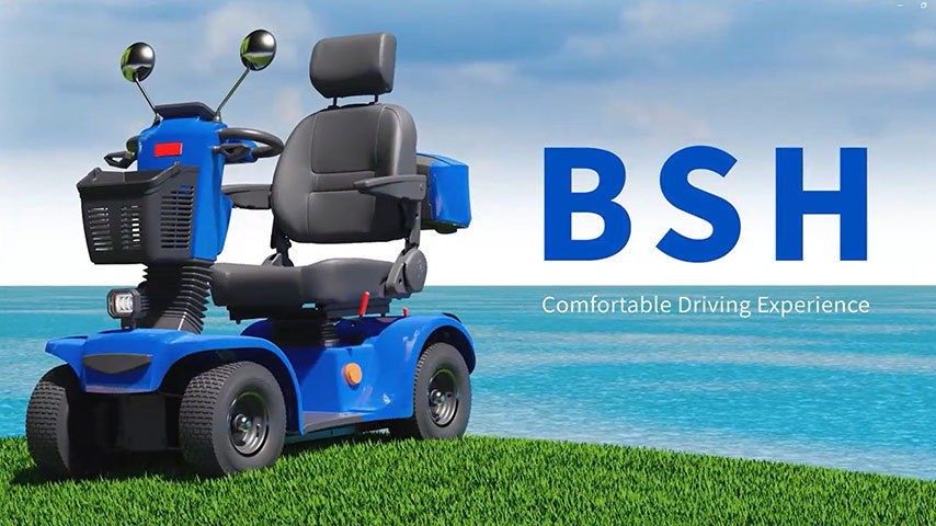 Mobility Scooters for Adults & Seniors, Heavy Duty 4-Wheel Medical Electric Powered Wheelchair Device, Elderly-Rear Box 360 Degree Adjustable Seat (Blue)