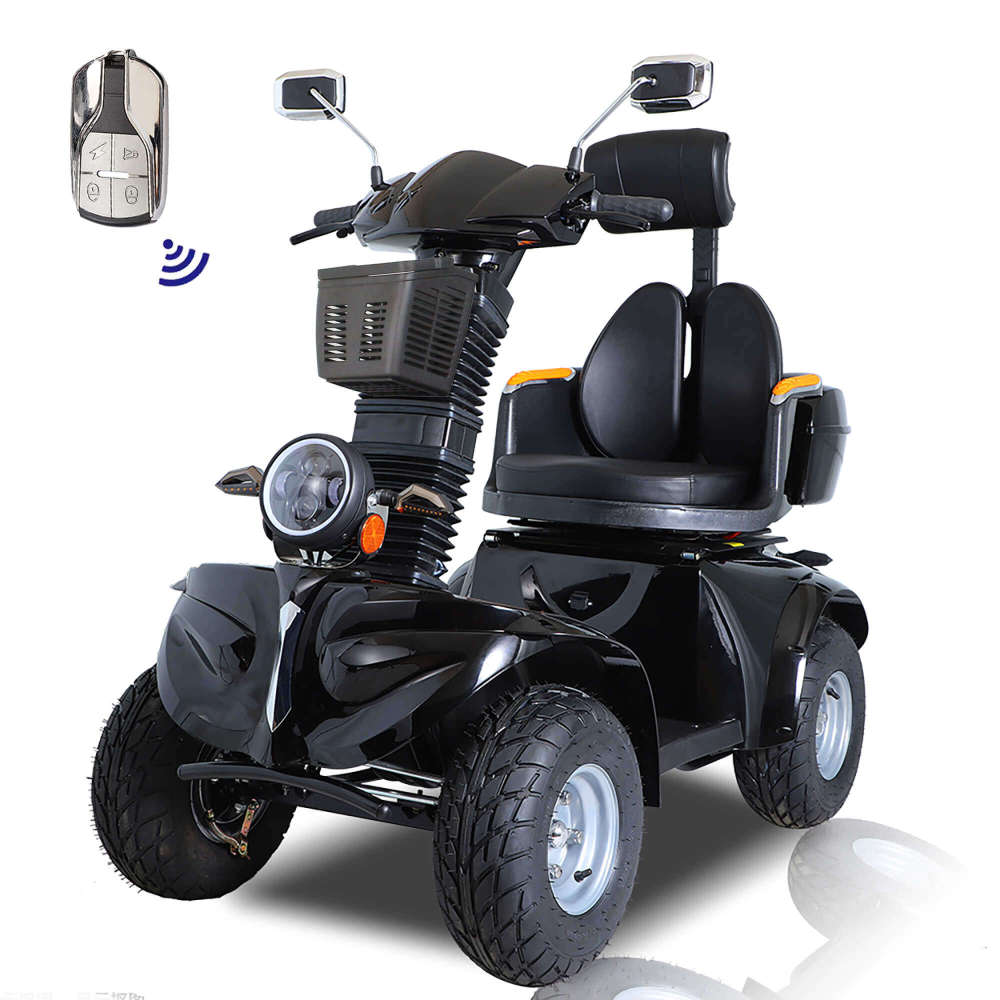 Mobility Scooters for Seniors & Adults 600lbs Capacity, Heavy Duty 4-Wheel 3-Speed Electric Powered Wheelchair Device 1000W All Terrain, Elderly-Lockbox Adjustable Seat (DJD Red 1000W)