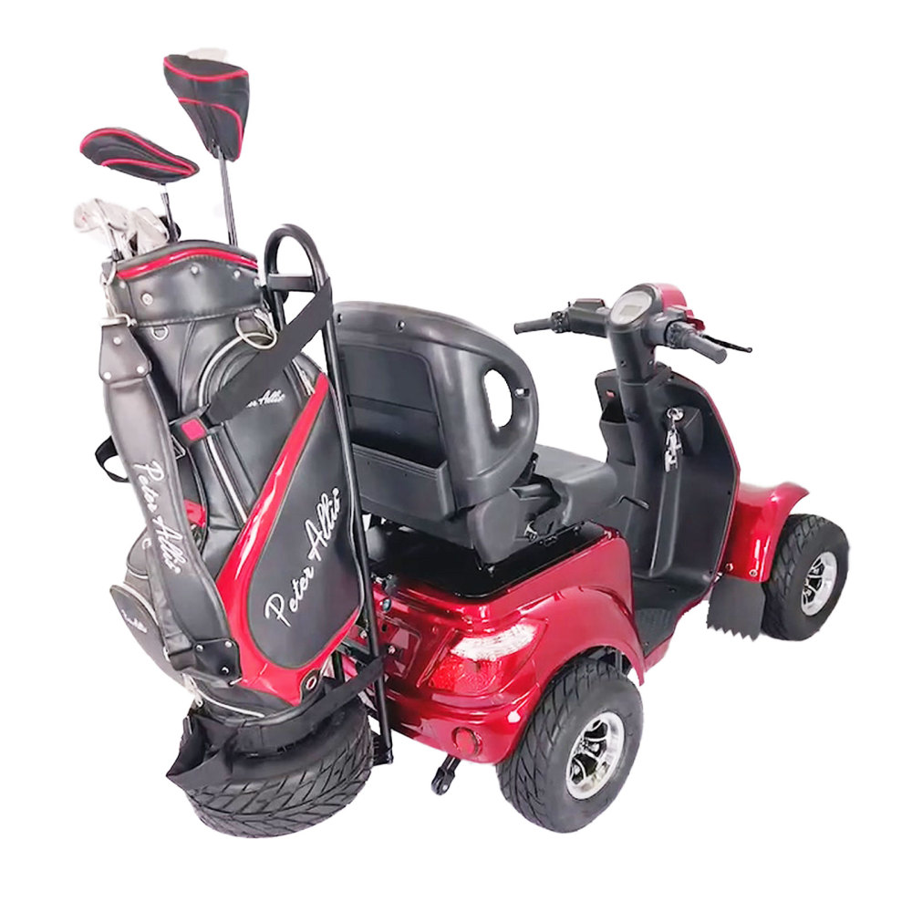 Mobility Scooters for Seniors & Adults, Heavy Duty 4-Wheel 3-Speed Medical Electric Golf Mobility Scooter Battery Powered with Rear Lock Box & Golf Cart Rack Adjustable Seat