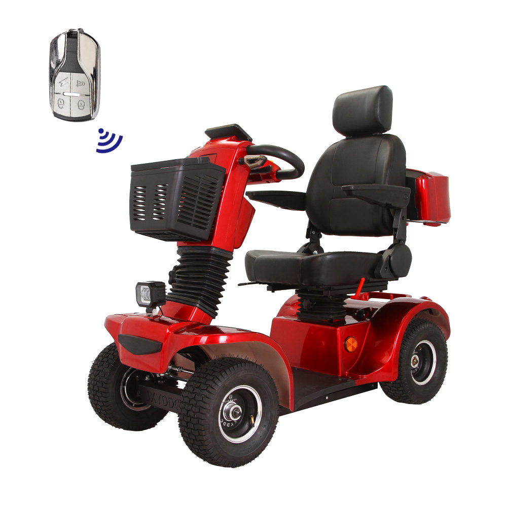 Mobility Scooters for Adults & Seniors, Heavy Duty 4-Wheel Medical Electric Powered Wheelchair Device, Elderly-Rear Box 360 Degree Adjustable Seat (Blue)