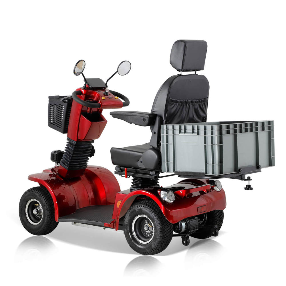 Mobility Scooter for Adults & Seniors, 4 Wheel Battery Powered Handicapped Scooters w/360 Degree Adjustable Seat and Front Basket Rear Box