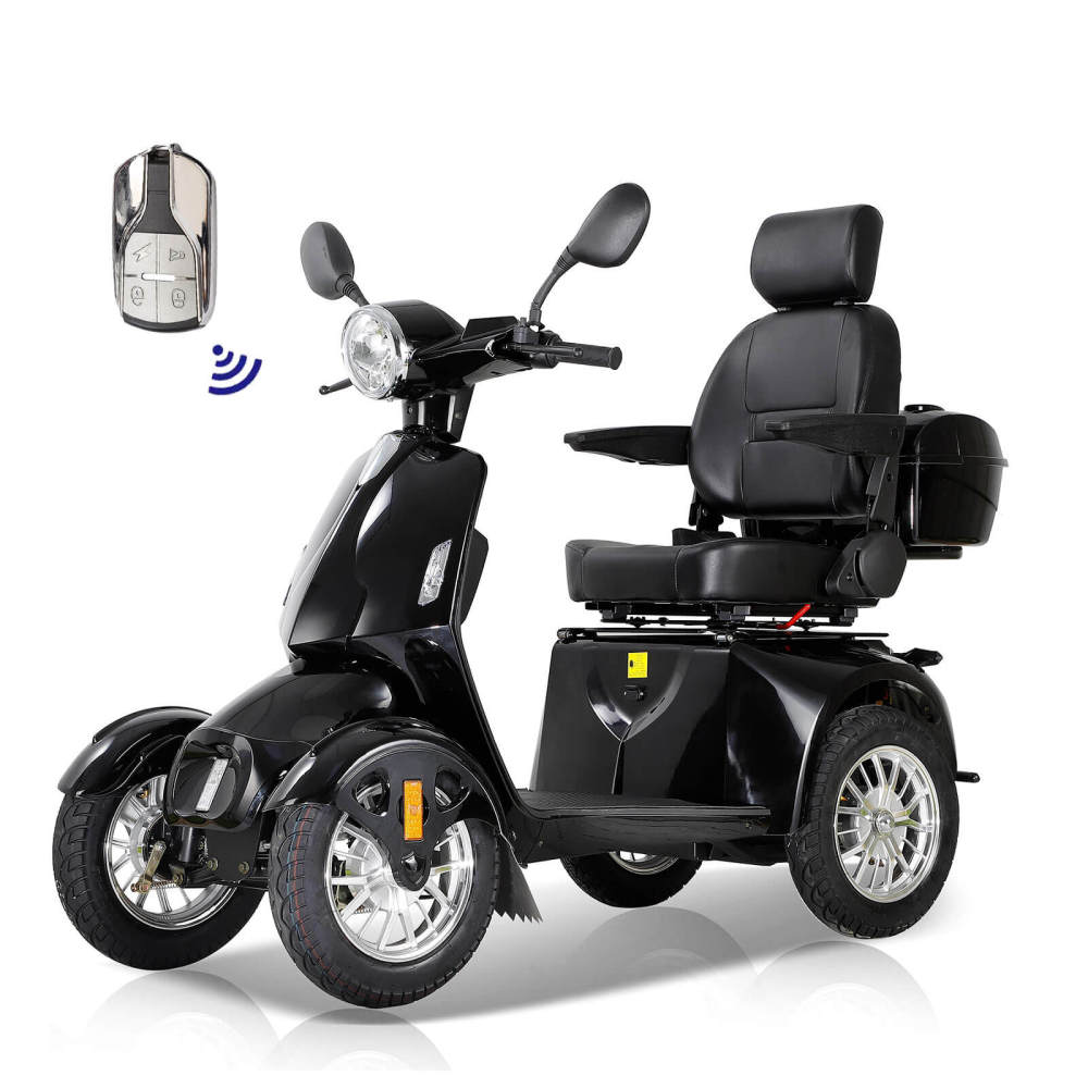 Mobility Scooter for Seniors & Adults, Heavy Duty 4-Wheel 3 Speed Medical Electric Powered Wheelchair Device 800W All Terrain, Elderly Rear Lockbox Adjustable Seat
