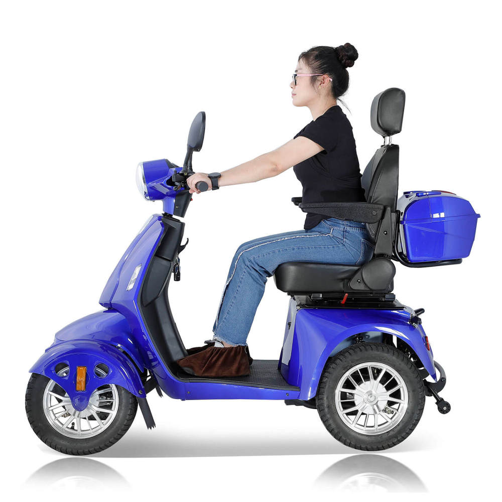 Mobility Scooter for Seniors & Adults, Heavy Duty 4-Wheel 3 Speed Medical Electric Powered Wheelchair Device 800W All Terrain, Elderly Rear Lockbox Adjustable Seat