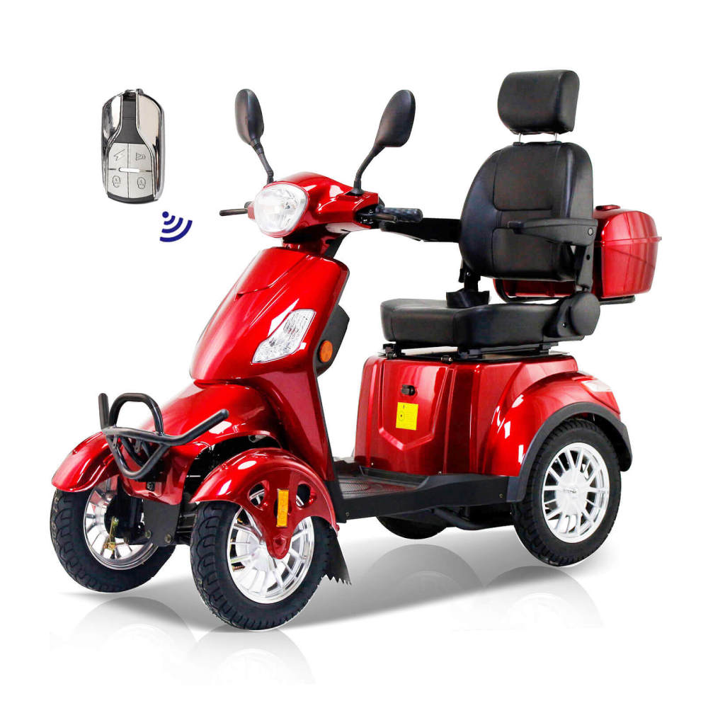 Mobility Scooters for Adults & Seniors, Heavy Duty 4-Wheel 3 Speed Medical Electric Powered Device 800W All Terrain, Elderly w/Rear Lockbox & Adjustable Seat (Type 3 Blue)