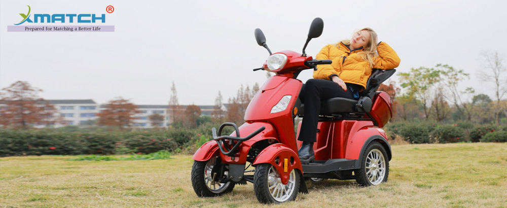 Xmatch Mobility Scooters for Adults & Seniors, Heavy Duty 4-Wheel 3 Speed Medical Electric Powered Device 800W All Terrain, Elderly w/Rear Lockbox & Adjustable Seat ( Type 3 Black)