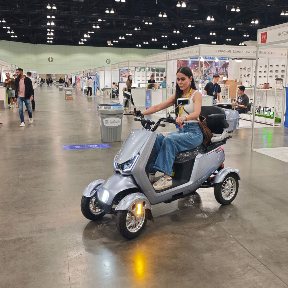 Mobility Scooters for Adults & Seniors, Heavy Duty 4-Wheel 3-Speed Electric Powered Wheelchair Device, Elderly-Safe Belt Rear Lockbox Under Seat Storage Adjustable Seat (Silver)