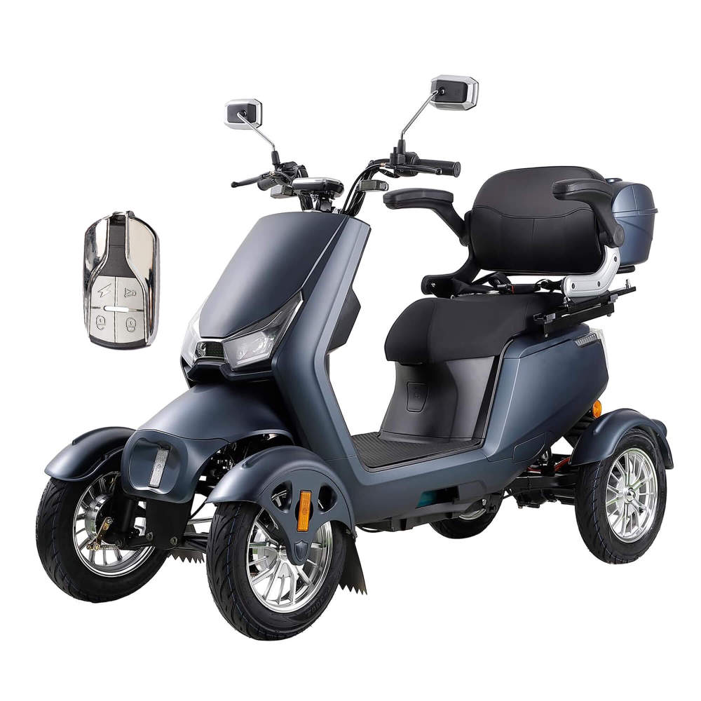 Xmatch Mobility Scooters for Adults & Seniors, Heavy Duty 4-Wheel 3-Speed Electric Powered Wheelchair Device, Elderly-Safe Belt Rear Lockbox Under Seat Storage Adjustable Seat (Matte Black)