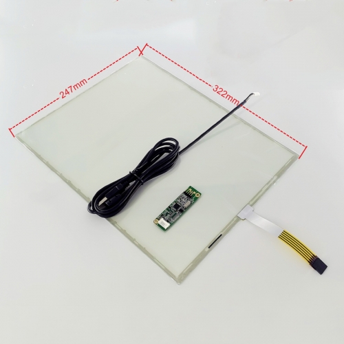 New 322*247mm 15 Inch 5 wire Resistive Touch Screen Panel with USB Controller Board