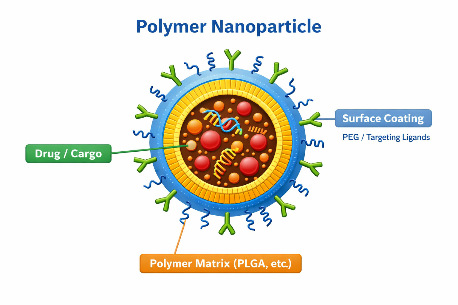 Schematic illustration of polymer nanoparticles