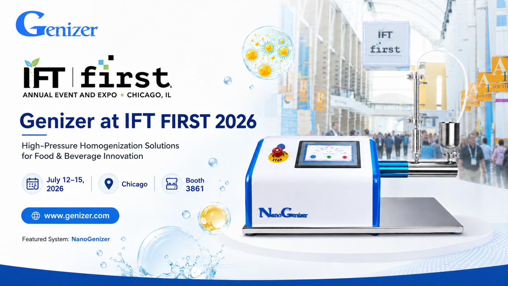 NanoGenizer high-pressure homogenizer for food and beverage R&D High-pressure homogenization solutions for beverage emulsions and formulation development