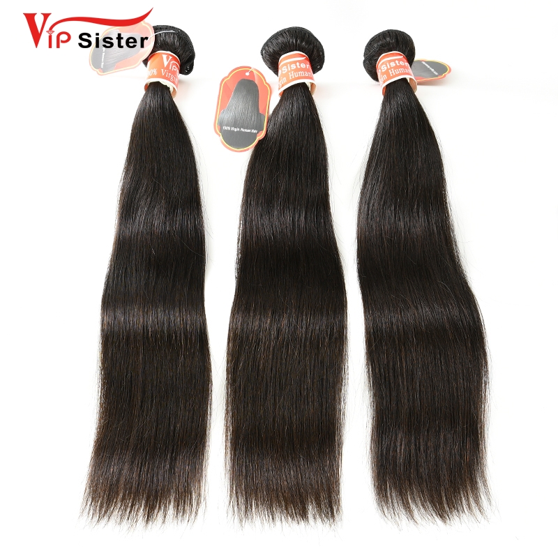 #1b Brazilian Raw  Hair Weft Straight