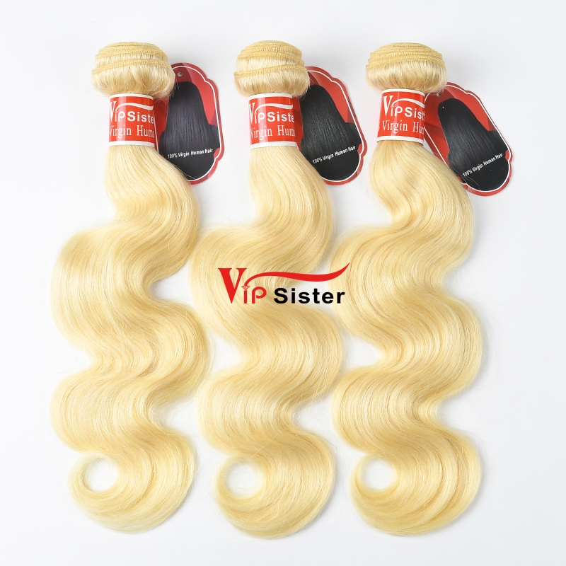 #613 Blonde Virgin European Human Hair Weft body wave