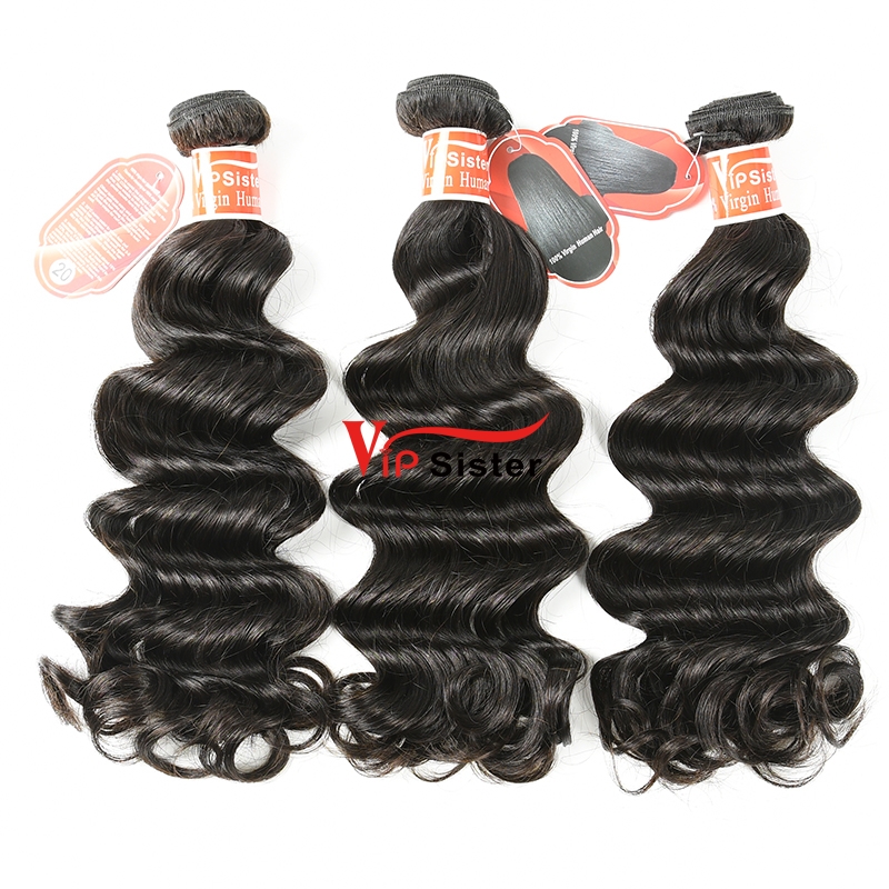 #1b Virgin Peruvian Human Hair Weft ocean wave