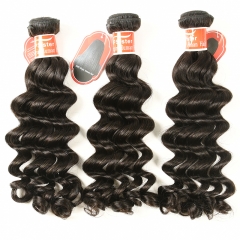 #1b Virgin Peruvian Human Hair Weft deep wave