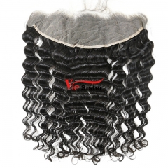 #1b Brazilian Raw Human Hair 13x4 Lace Frontal Indian Curly