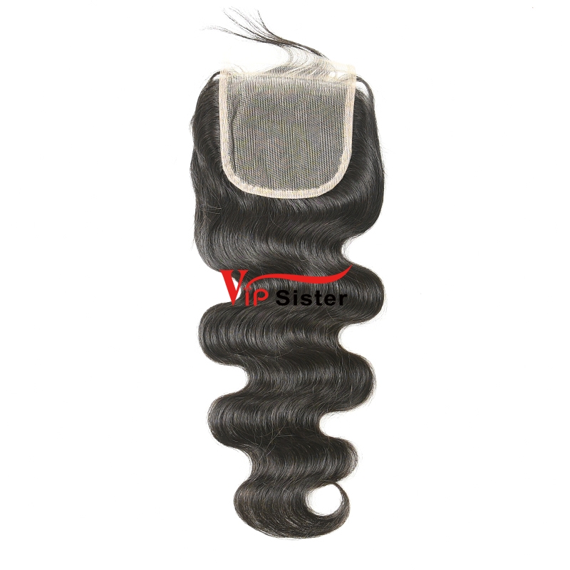 #1b Brazilian Raw Human Hair 4x4 Closure Body Wave