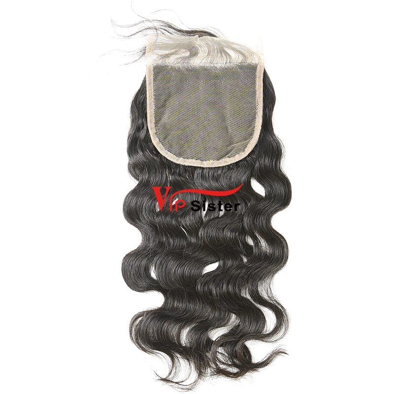 #1b Brazilian Raw Human Hair 4x4 Lace Closure Ocean Wave