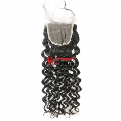 #1b Raw Indian Hair 4x4 Lace Closure Italy Curly