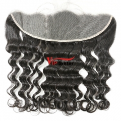 #1b Virgin Indian Hair 13X4 Lace Frontal Deep Wave