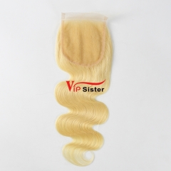 Blonde #613 European Raw Hair 4X4 Lace Closure Body Wave