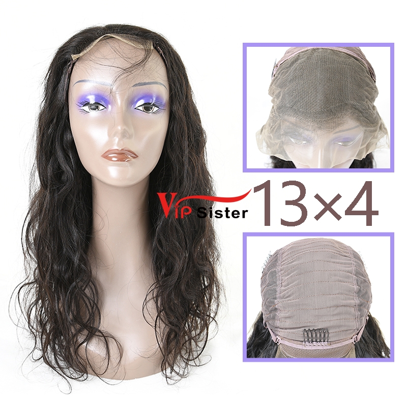 Natural #1b Indian Virgin Hair 13x4 frontal wig body wave
