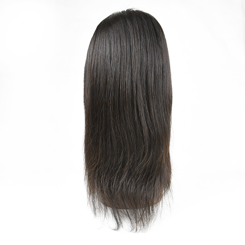 Natural #1b Brazilian Raw Human Hair Full Lace Wig Straight