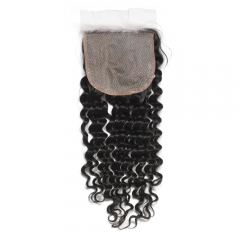 NEW!5D Virgin Human Hair Deep Curly 5x5  Lace Closure