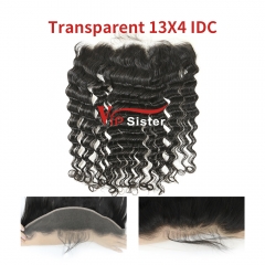 #1b Brazilian Virgin Human Hair Transparent 13x4 Lace Frontal Indian Curly
