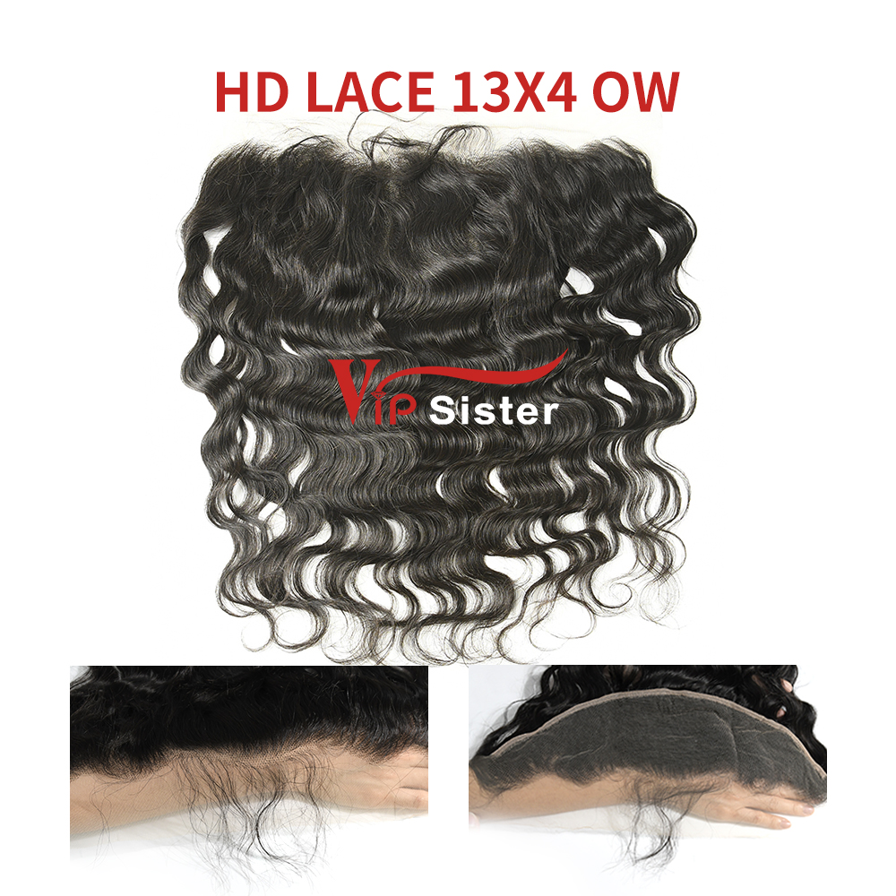 Swiss HD Lace Virgin Human Hair Ocean Wave 13x4 Lace Frontal