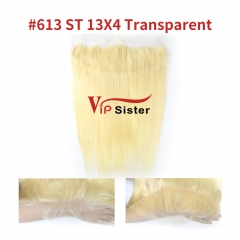 Blonde #613 European Raw Human Hair Transparent 13X4 Lace Frontal Straight