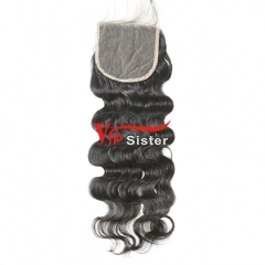 #1b Brazilian Virgin Human Hair Weft with 4x4 Closure Ocean Wave