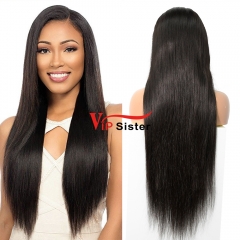 #1b Brazilian Raw Human Hair Transparent Full Lace Wig straight