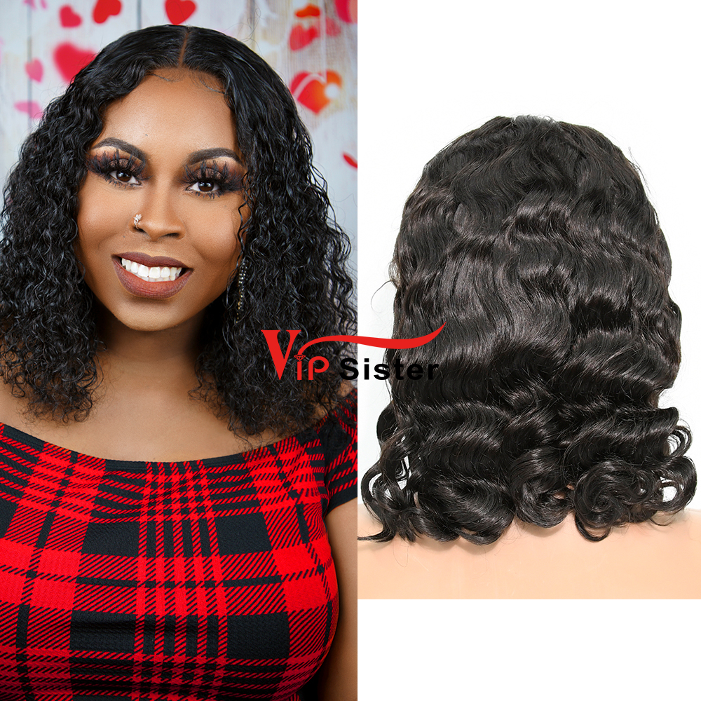 Indian wave Natural Color Transparent Lace 13X4 Bob Wig