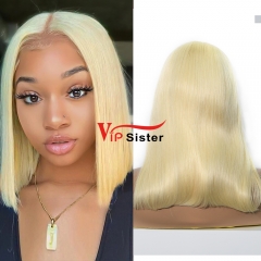 Blonde Straight Natural Color Transparent Lace 13X4 Bob Wig