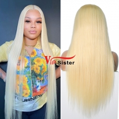 #613 Blonde European Raw Human Hair Transparent Full Lace Wig Straight
