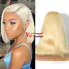 Straight blonde Color Transparent Lace 13X4 Bob Wig