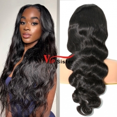 #1b Brazilian Virgin Human Hair Transparent Full Lace Wig Body Wave