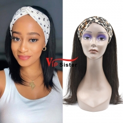 #1b Brazilian Virgin Human Hair Head Band Wig Straight