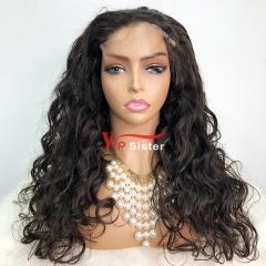 Natural #1b Brazilian Virgin Human Hair Transparent 4x4 closure wig ocean wave