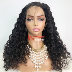 #1b Brazilian Raw Human Hair Transparent Lace 13x4 Frontal wig italy curly