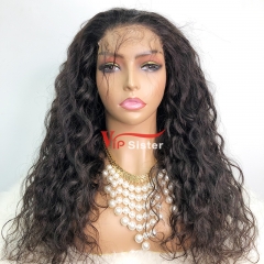 #1b Brazilian Virgin Human Hair Transparent 5x5 closure wig indian wavy
